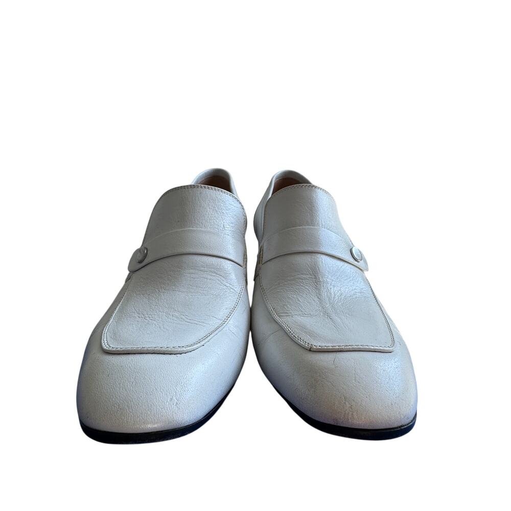 Laurence Dacade White Leather Tracy Heeled Loafers Shoes Italy - Picture 9 of 10